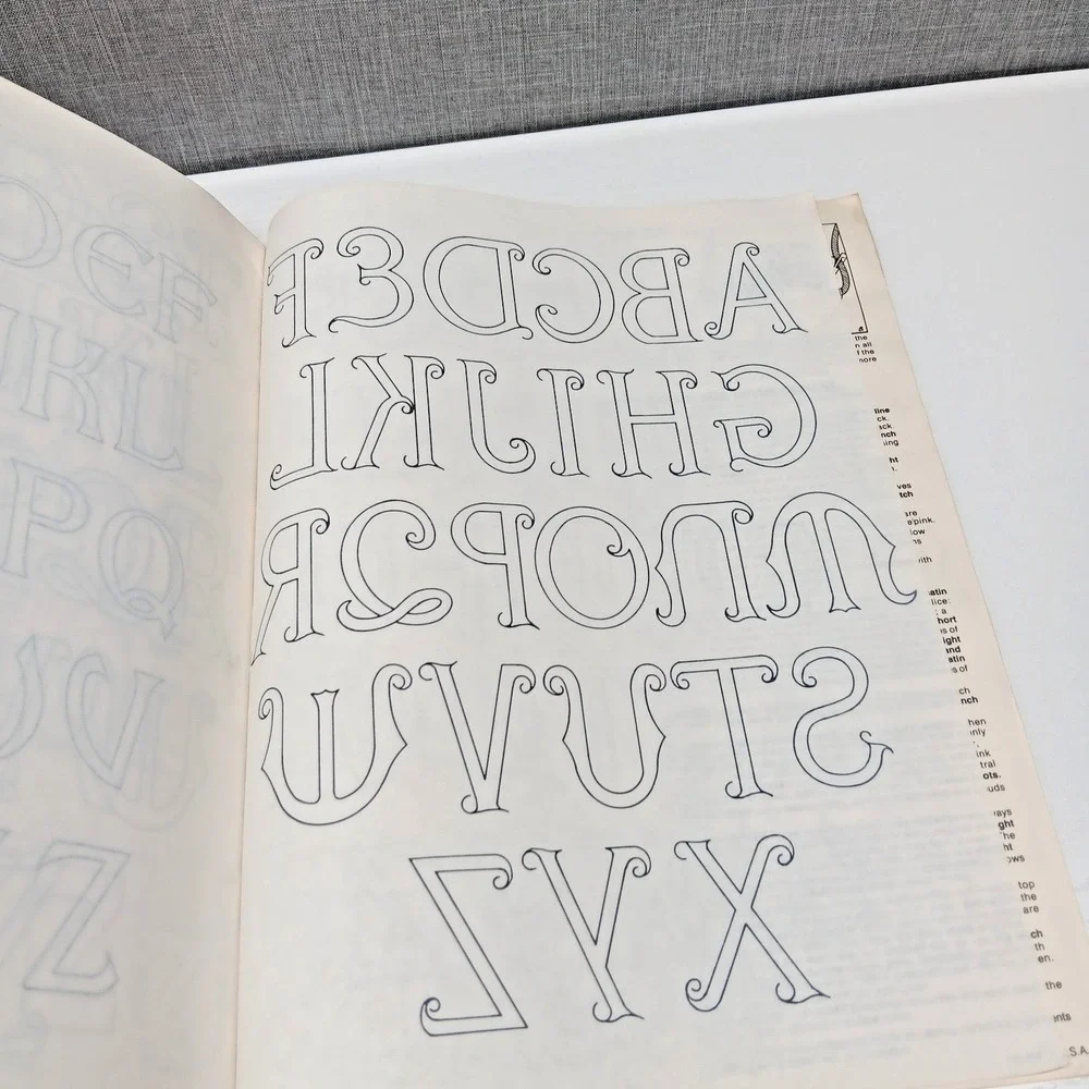 VTG Leisure Arts Transfer Alphabets Borders Vol 1 Monogram Embroidery 1975‎